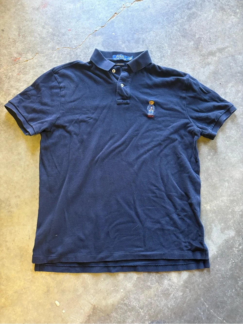 Ralph Lauren Navy Polo with Embroidered Bear